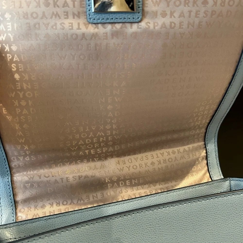 Kate Spade Blue Leather Crossbody Bag with Chain Strap